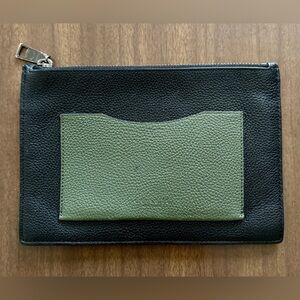 Coach Black Leather Zip Pouch